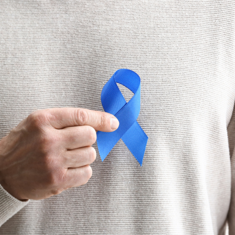 Man with Blue Ribbon, Closeup